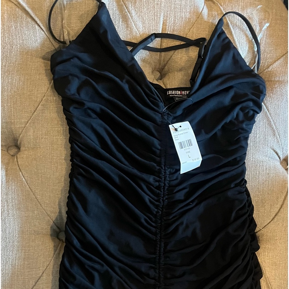 Ruched mesh Fashion Nova mini dress
